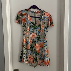 Alice and Olivia silk floral romper